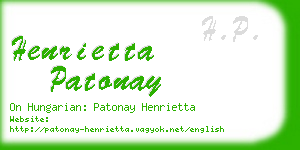 henrietta patonay business card